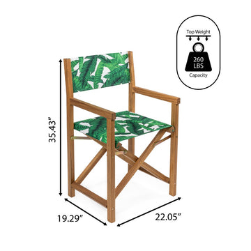 Cukor Classic Vintage Outdoor Acacia Wood Folding Director Chair with Canvas Seat - JONATHAN Y
